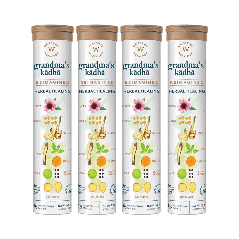 Wellbeing Nutrition Grandma's Kadha | Herbal Healing Water Soluble Tablet (15 Each)