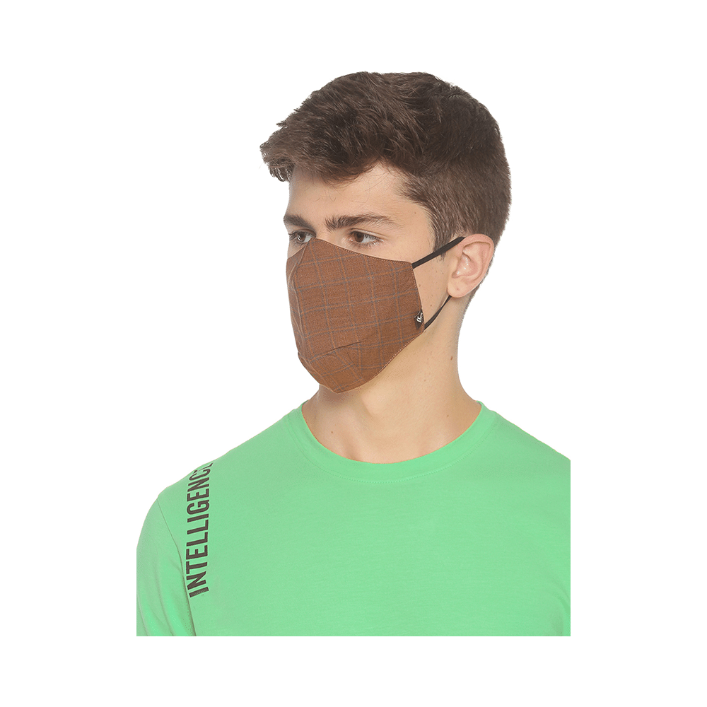 Linen Club 3 Ply Anti-Viral Pretreated Reusable Protective Mask Brown N8 - Image 2