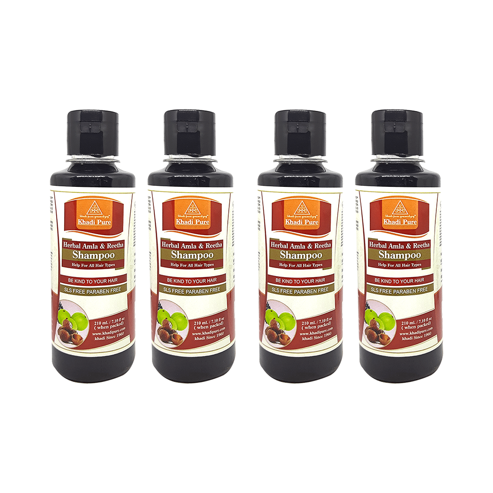 Khadi Pure Herbal Amla & Reetha Shampoo (210ml Each)