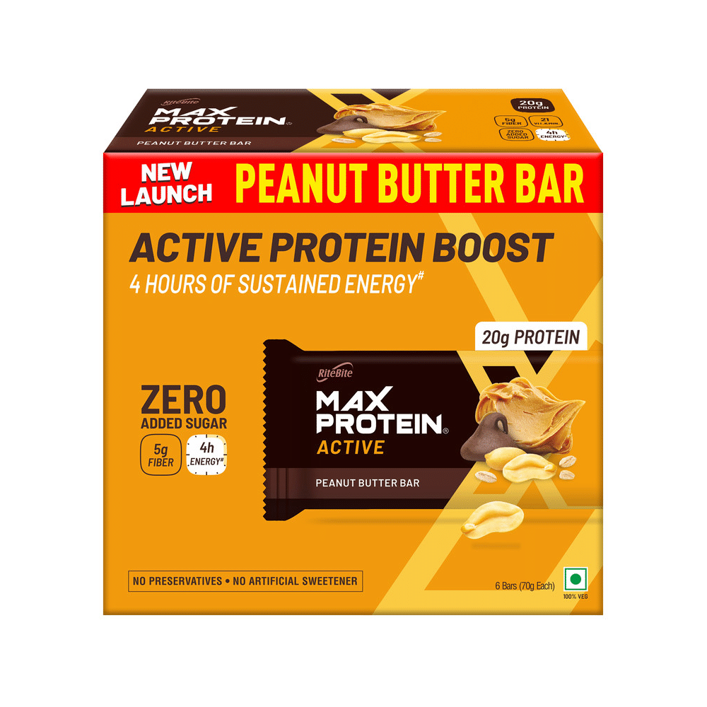 RiteBite Max Protein Active 20 gm Protein  Bar (70gm Each) Peanut Butter
