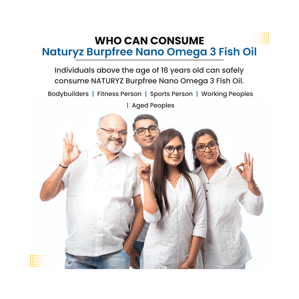 Naturyz Burpfree Nano Omega 3 Fish Oil with Vitamin D3 Softgel Capsule - Image 8