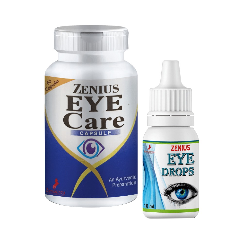 Zenius Eye Care Kit for Eye Health, Vision Care (60 Capsule and 10ML Drop) - Image 1