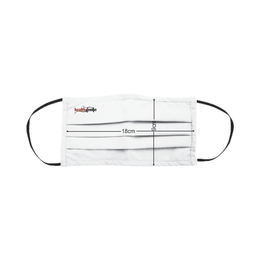 Healthgenie FM 201 Washable & Reusable Double Layered, Triple Pleated Cloth Face Mask Large White - Image 5