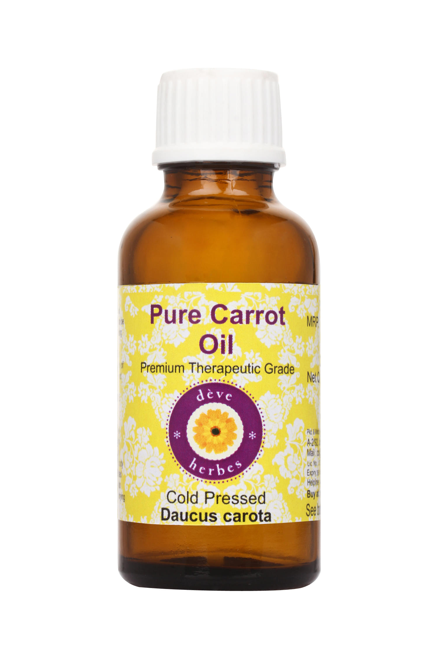 Deve Herbes Pure Carrot/Daucus Carota Cold Pressed Oil