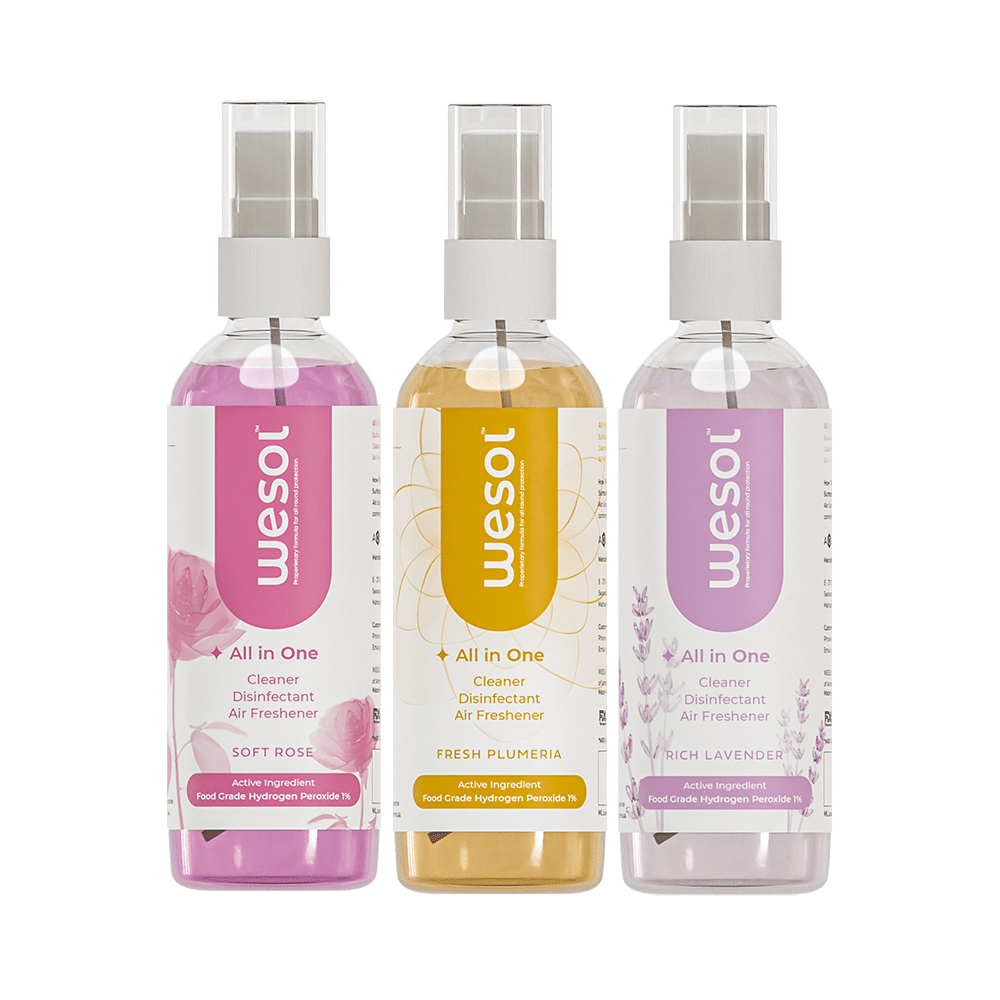 Wesol Food Grade Hydrogen Peroxide 1% All In One Multi Surface Cleaner Liquid, Disinfectant and Air Freshner (100ml Each) Assorted - Image 1