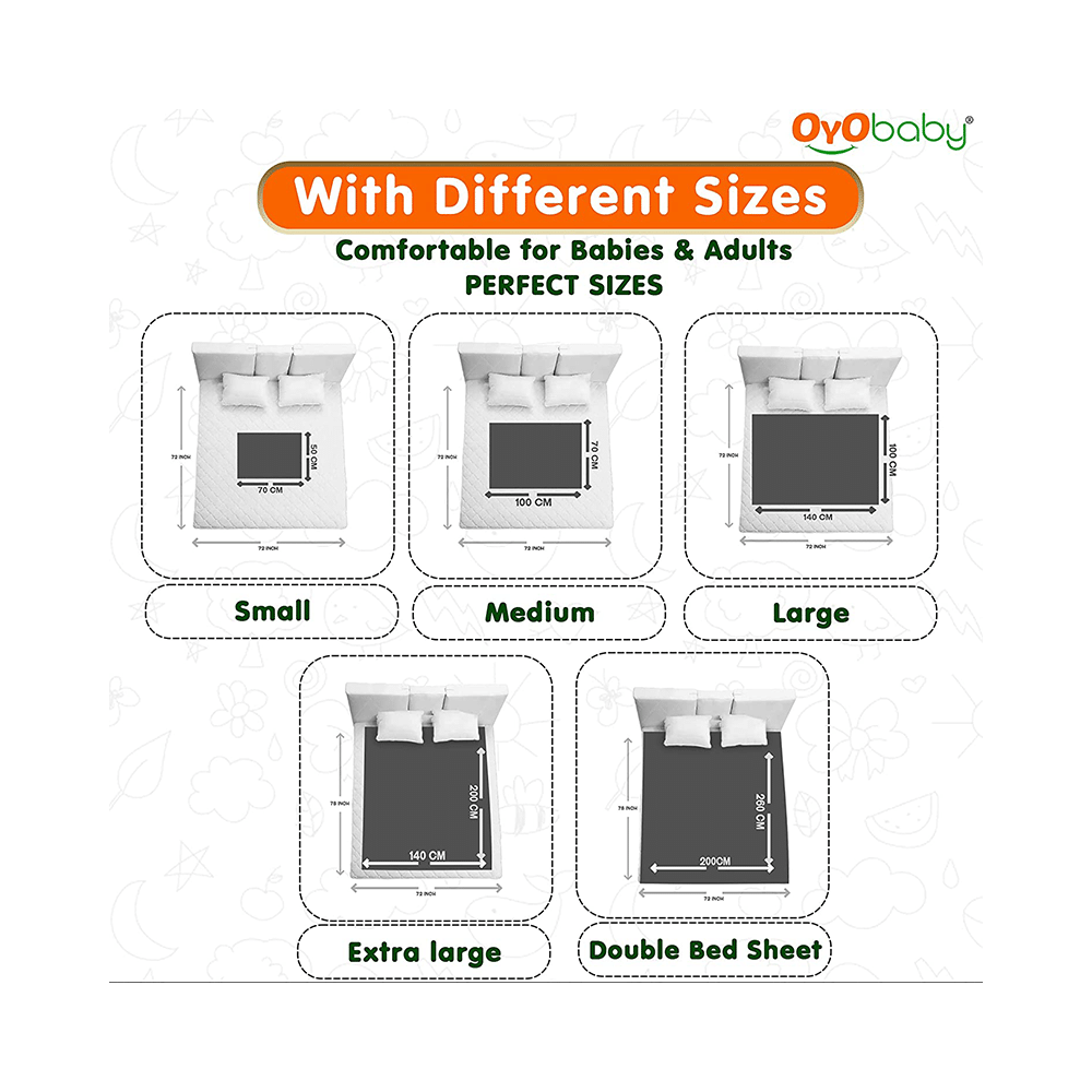 Oyo Baby Waterproof Bed Protector Baby Dry Sheet XL Sea Green - Image 5