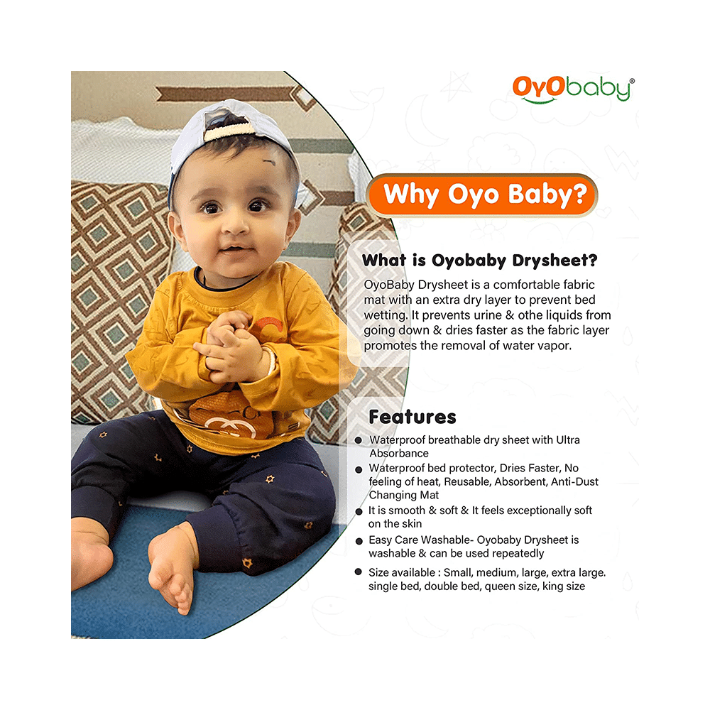 Oyo Baby Waterproof Bed Protector Baby Dry Sheet XL Sea Green - Image 6