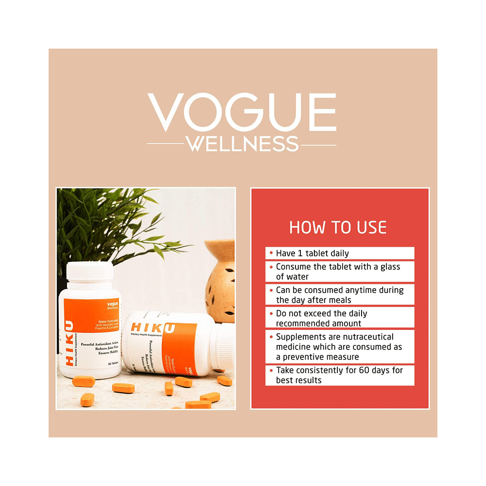 Vogue Wellness Hiku Curcumin 500mg Tablet - Image 7