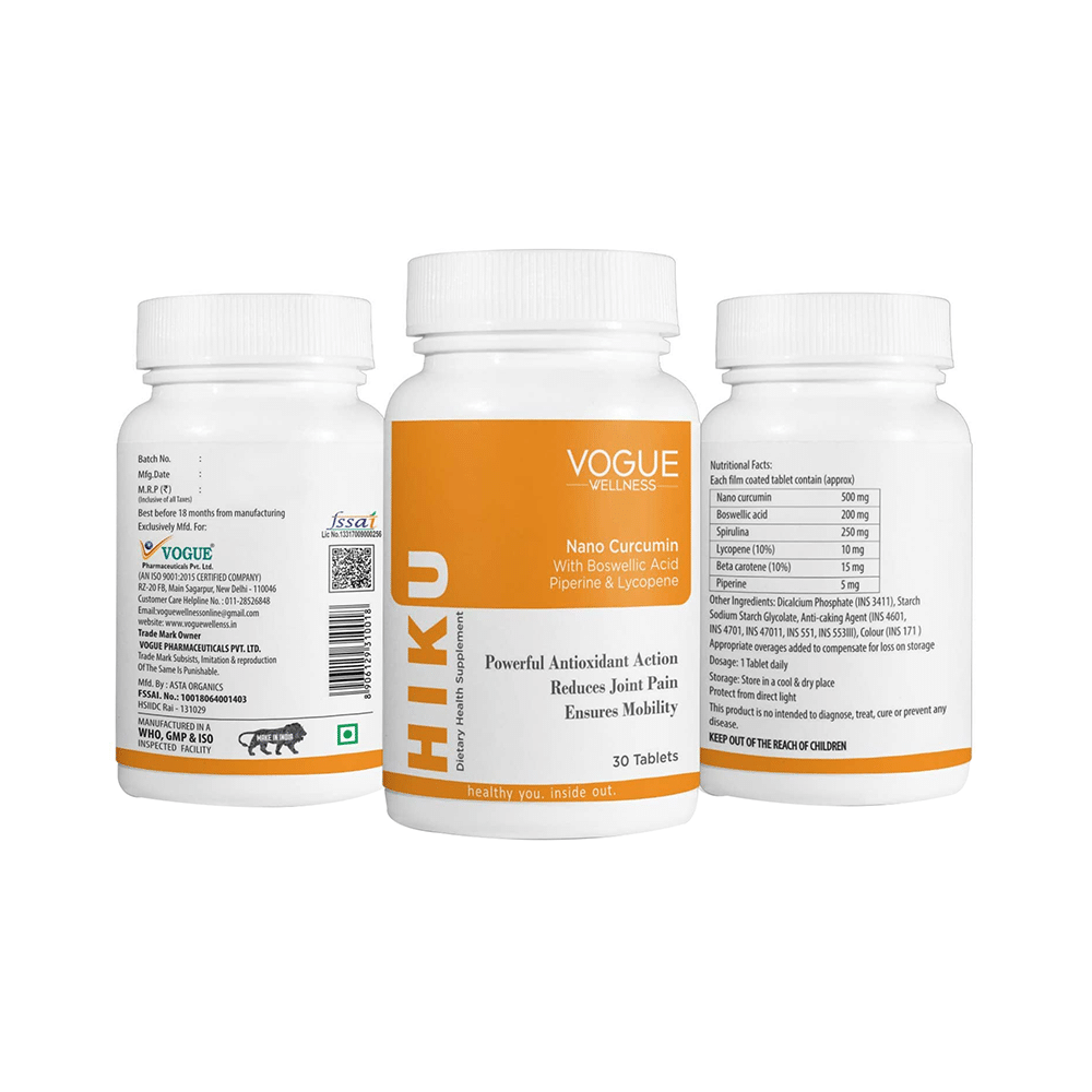 Vogue Wellness Hiku Curcumin 500mg Tablet - Image 4