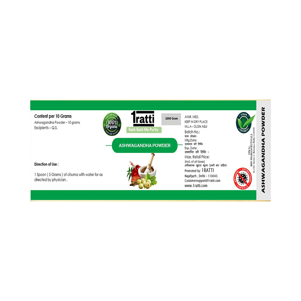 1ratti Ashwagandha Powder (1000gm Each) - Image 2