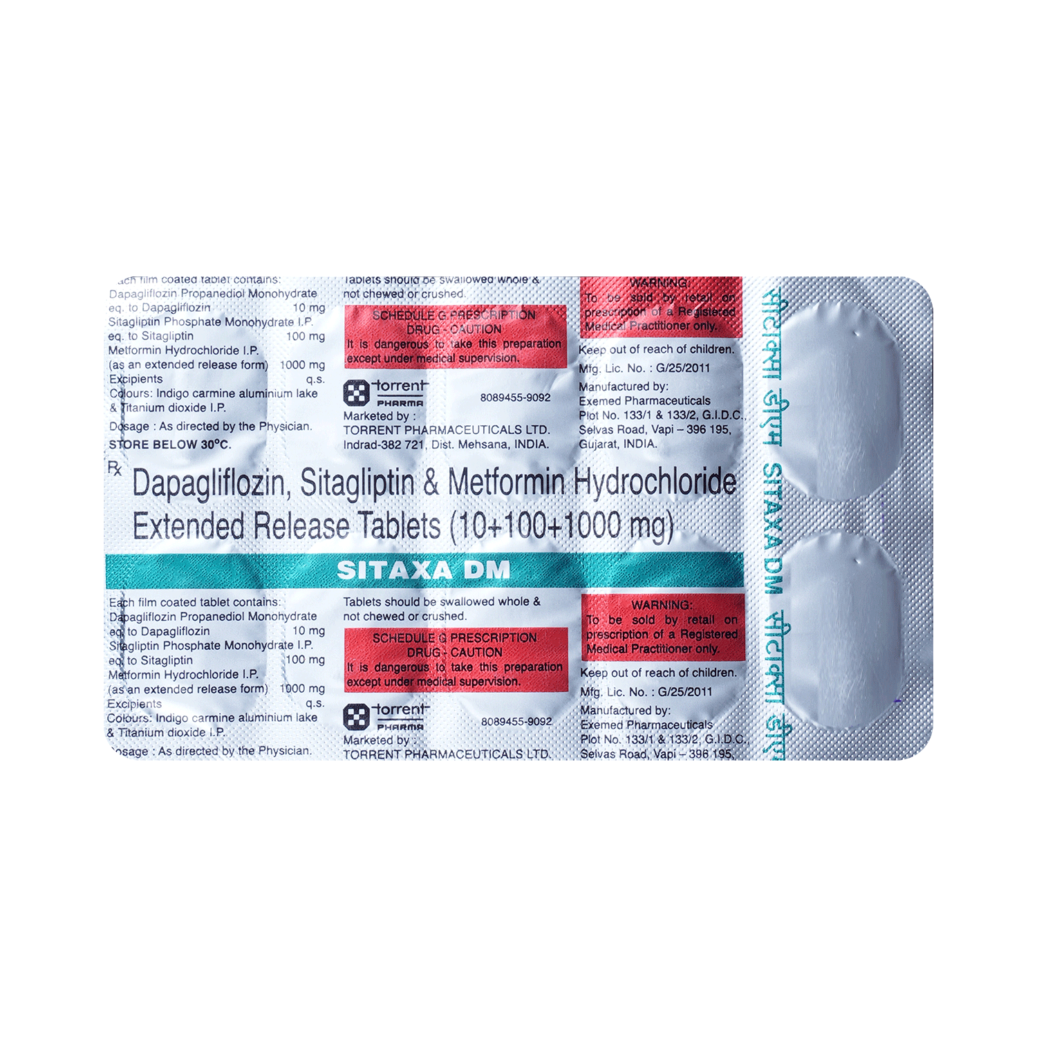 Sitaxa DM 10mg/1000mg/100mg Tablet ER - Image 5