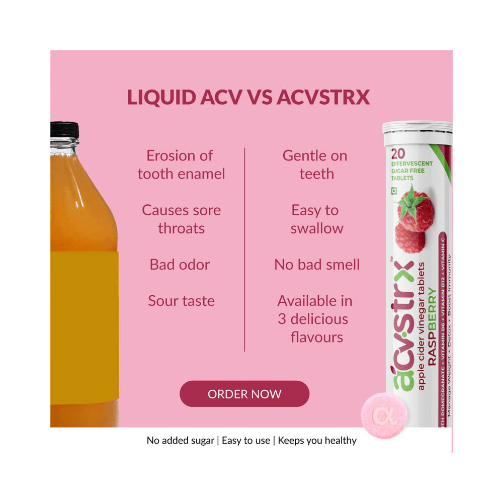 Anisue Healthcare Apple Cider Vinegar Effervescent Tablet (20 Each) Raspberry - Image 6