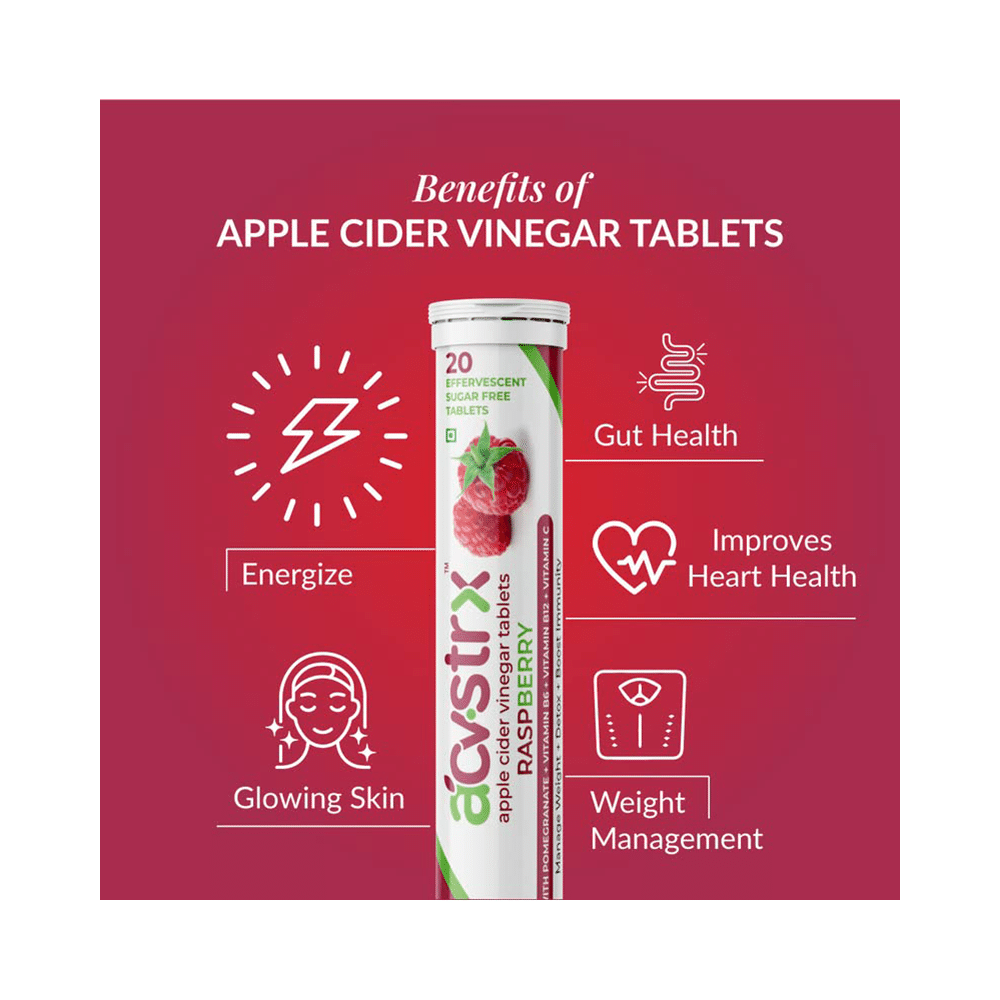 Anisue Healthcare Apple Cider Vinegar Effervescent Tablet (20 Each) Raspberry - Image 4