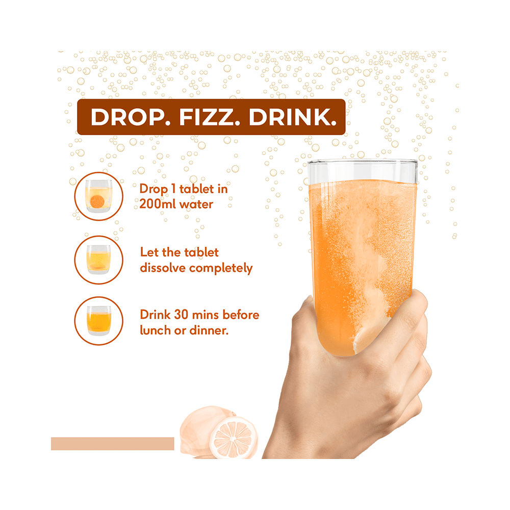 HK Vitals Apple Cider Vinegar for Weight Management & Gut Health Effervescent Tablet Orange - Image 9