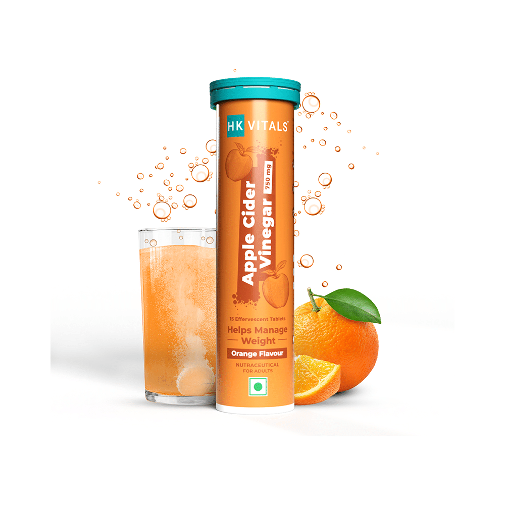 HK Vitals Apple Cider Vinegar for Weight Management & Gut Health Effervescent Tablet Orange - Image 3