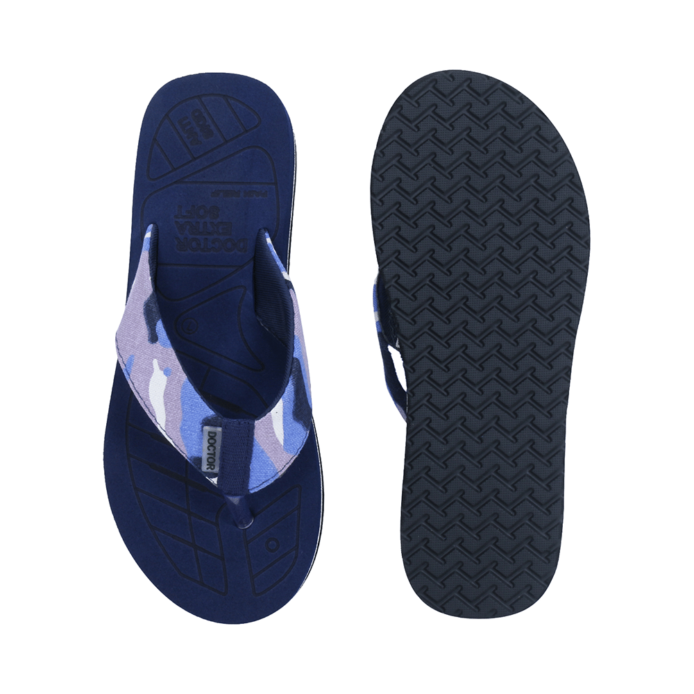 Doctor Extra Soft D 55 Camo Care Orthopaedic and Diabetic Adjustable Strap Super Comfort Flipflops for Men Navy 11 - Image 3