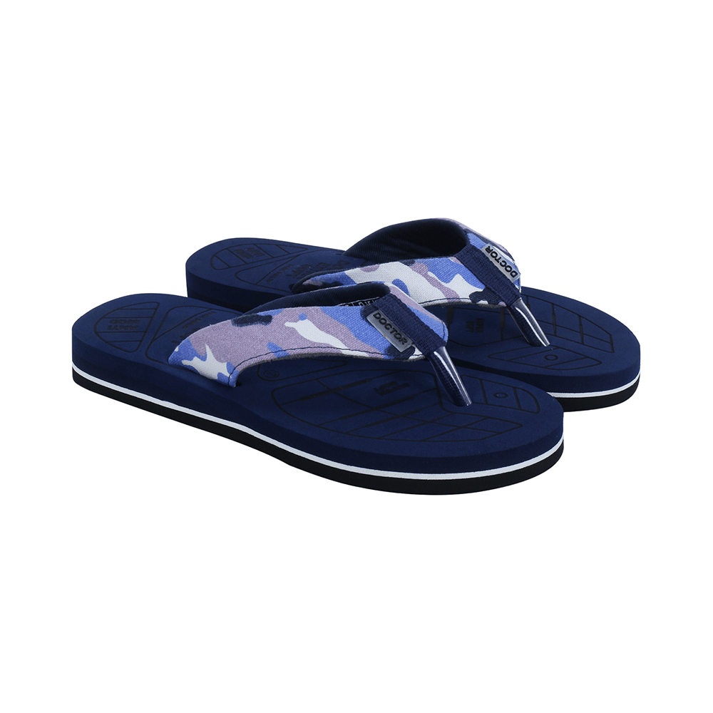 Doctor Extra Soft D 55 Camo Care Orthopaedic and Diabetic Adjustable Strap Super Comfort Flipflops for Men Navy 11 - Image 4