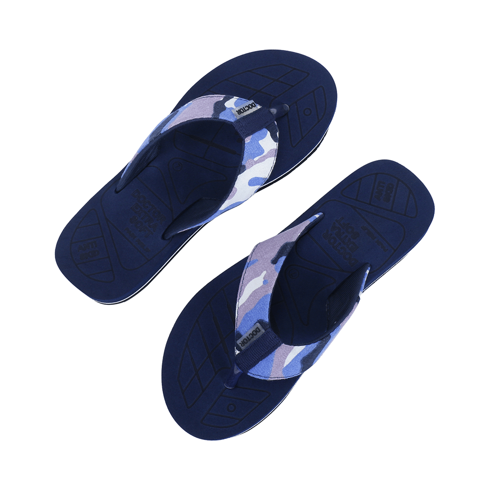 Doctor Extra Soft D 55 Camo Care Orthopaedic and Diabetic Adjustable Strap Super Comfort Flipflops for Men Navy 11 - Image 5