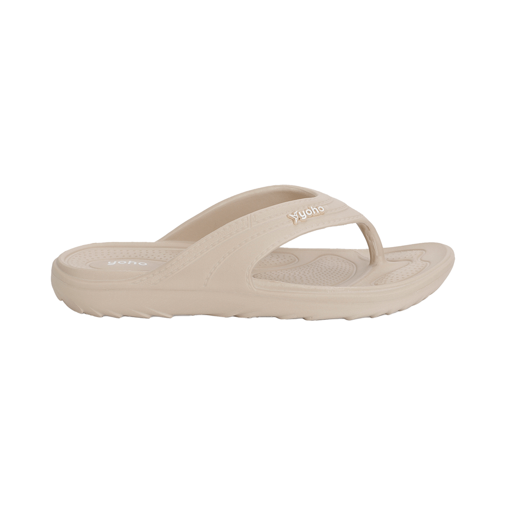 Yoho Lifestyle Acupressure Flip Flops for Women Beige 8 - Image 2