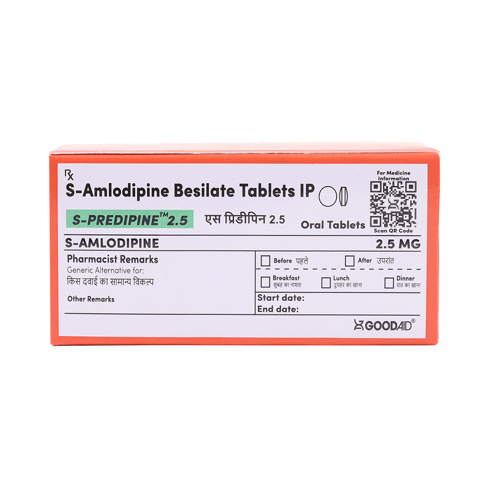 S-Predipine 2.5 Tablet - Image 1
