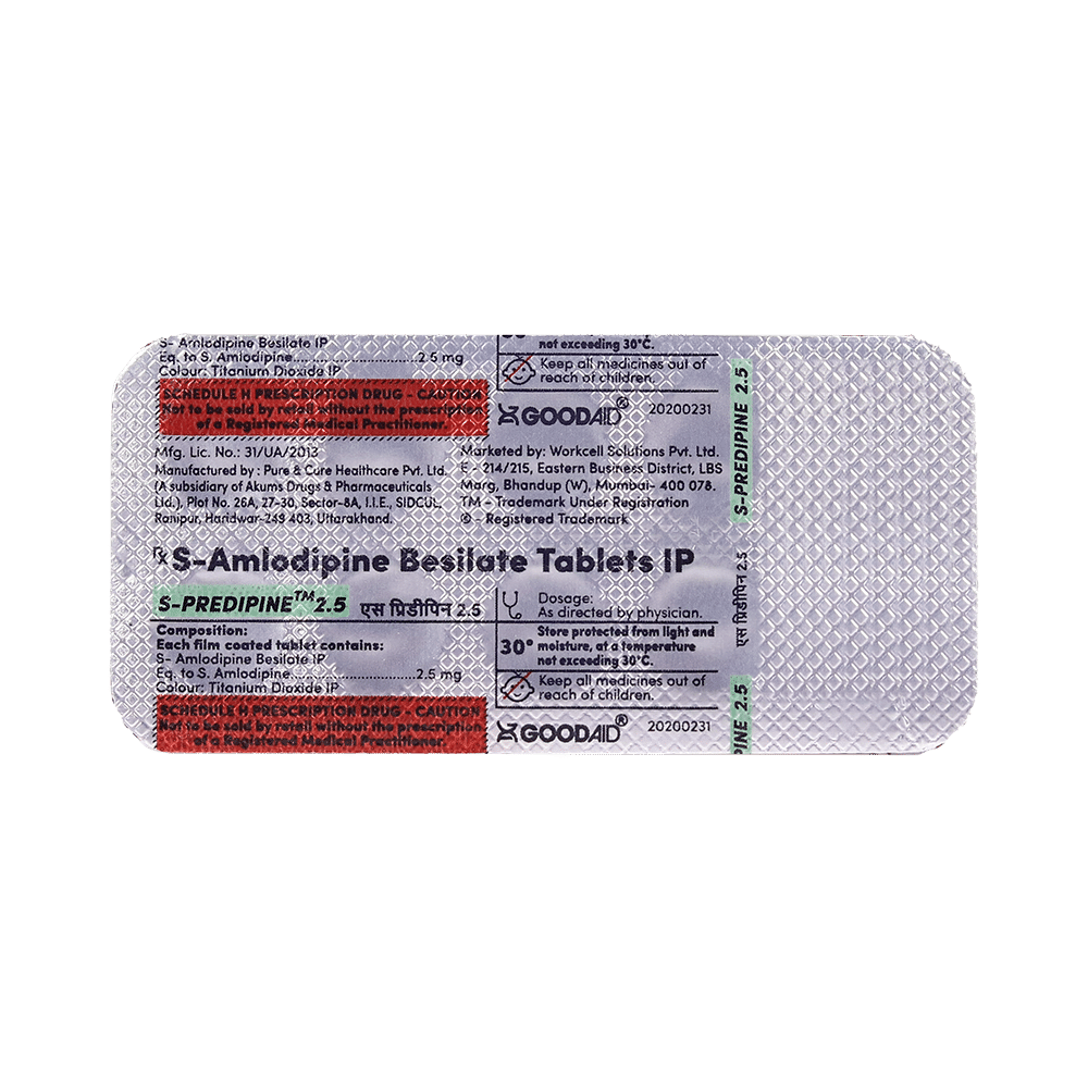 S-Predipine 2.5 Tablet - Image 3