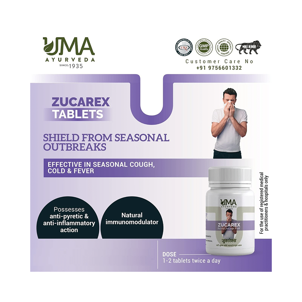 Uma Ayurveda Zucarex Tablet for Fast Relief from Cough & Cold - Image 4
