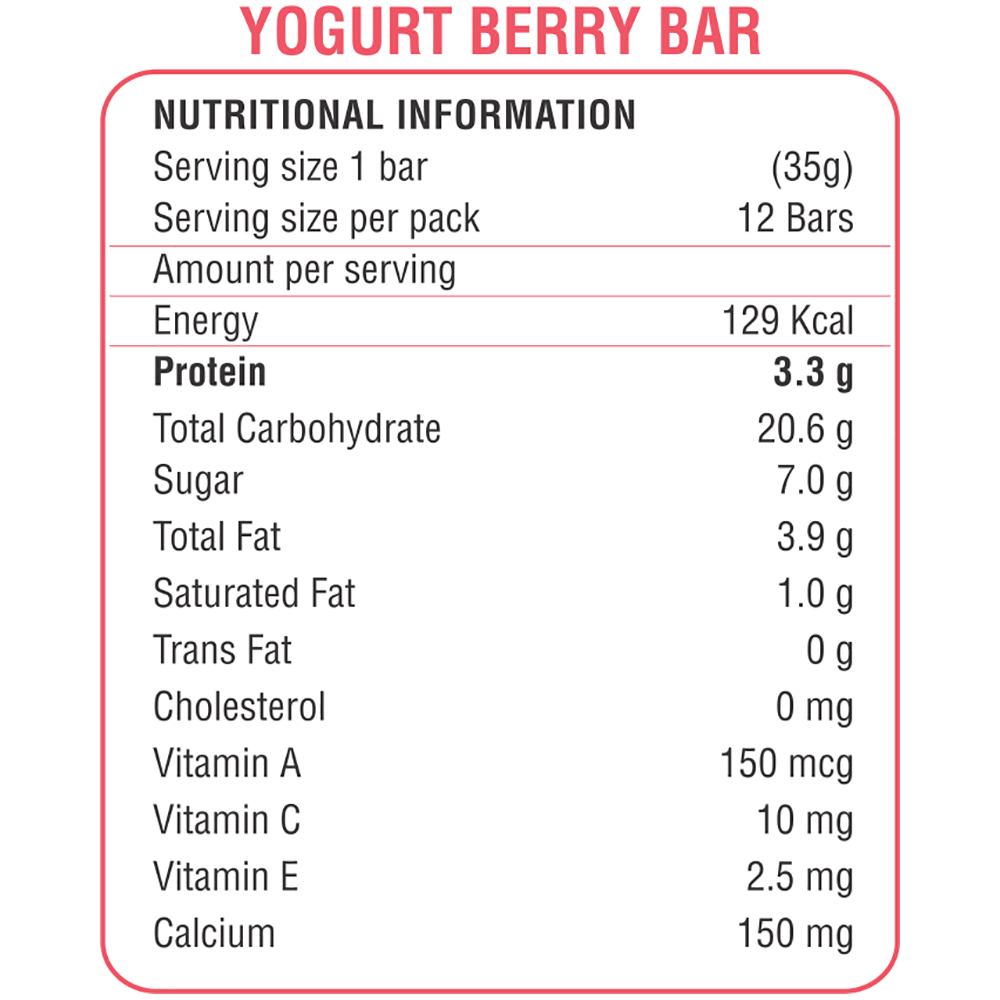 RiteBite Nutrition Bar with 4gm Protein Yogurt Berry - Image 3