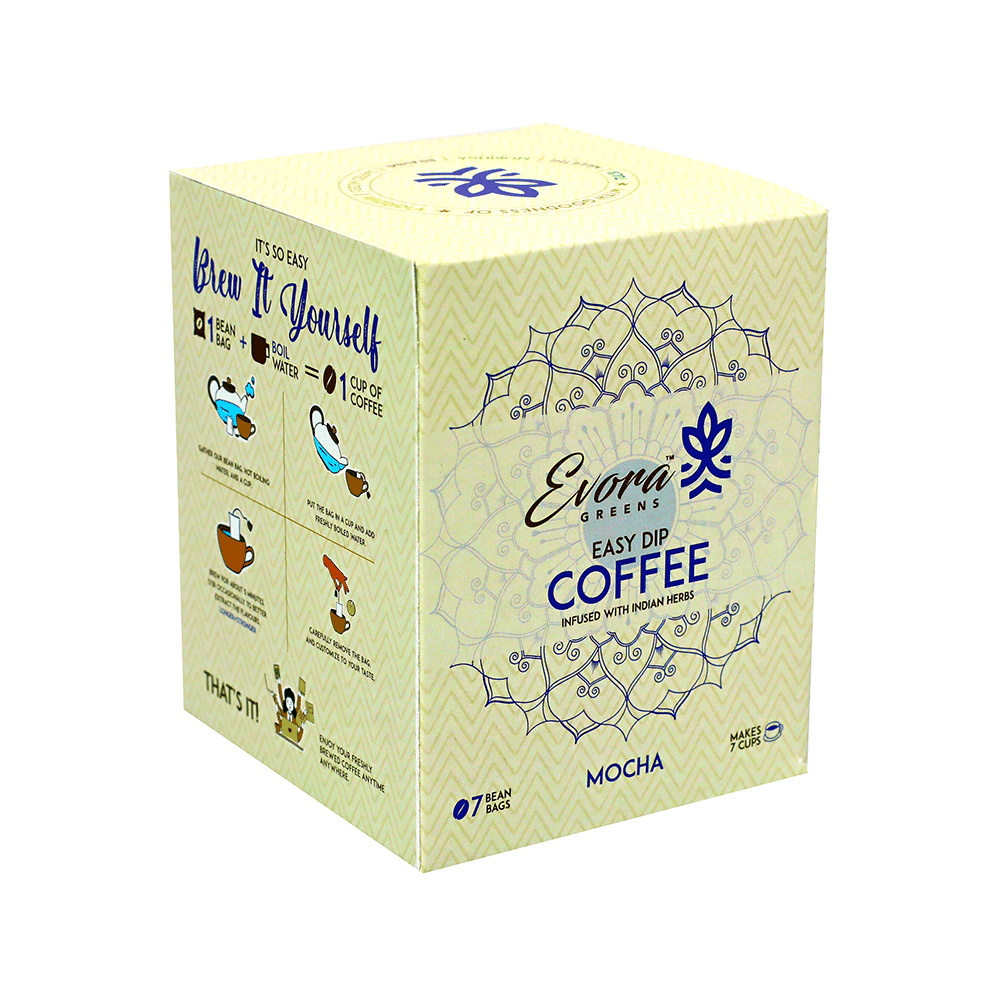 Evora Greens Easy Dip Coffee Bean Bag (12.5gm Each) Mocha - Image 1