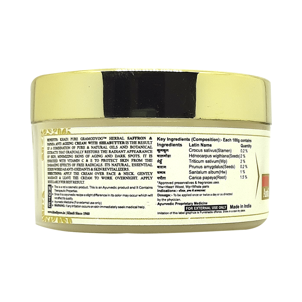 Khadi Pure Herbal Saffron & Papaya Anti Ageing Cream with Sheabutter (50gm Each) - Image 2