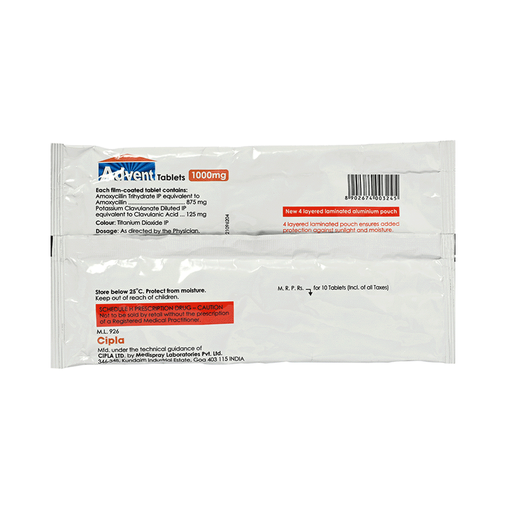 Advent 875mg/125mg Tablet - Image 2