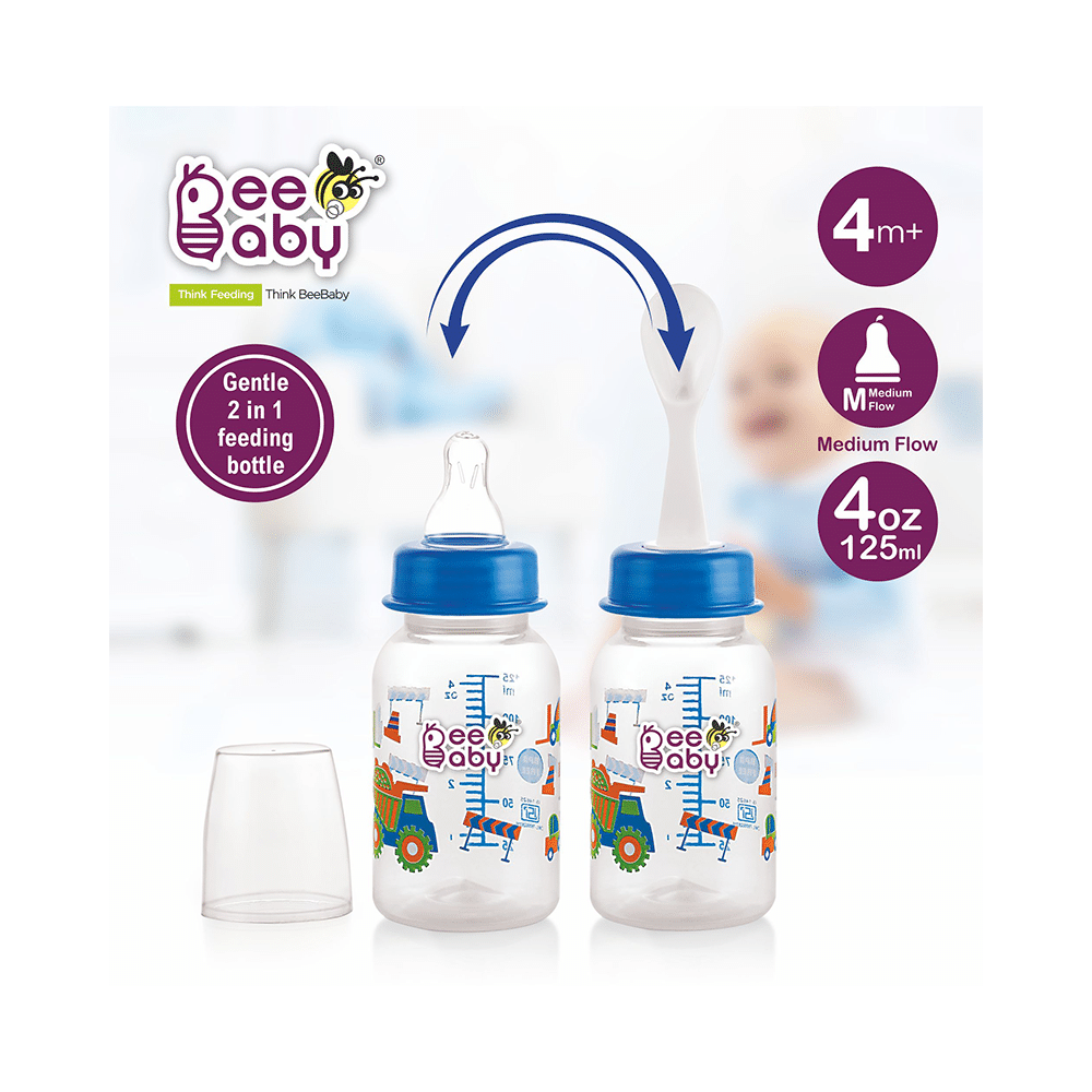BeeBaby Easy - Start Baby Feeding Bottle with 2 Anti-Colic 8 months + Blue - Image 2
