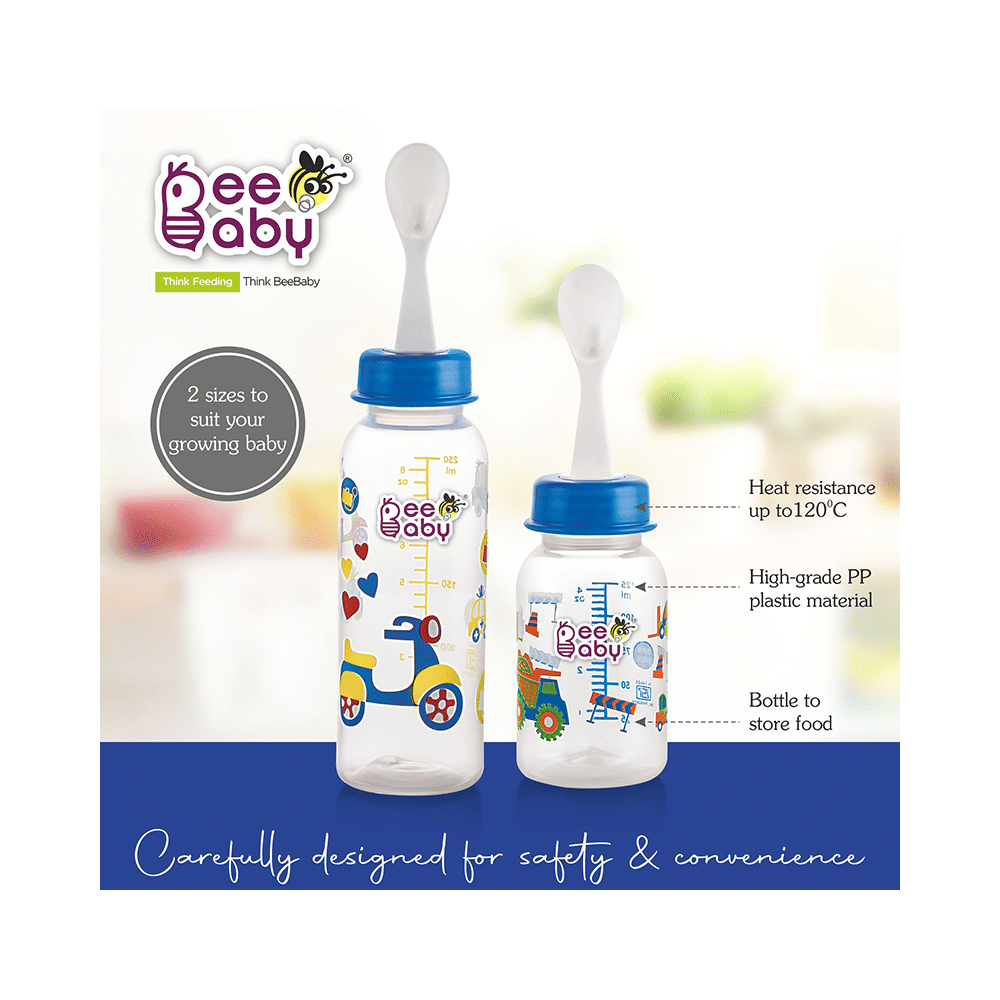 BeeBaby Easy - Start Baby Feeding Bottle with 2 Anti-Colic 8 months + Blue - Image 4