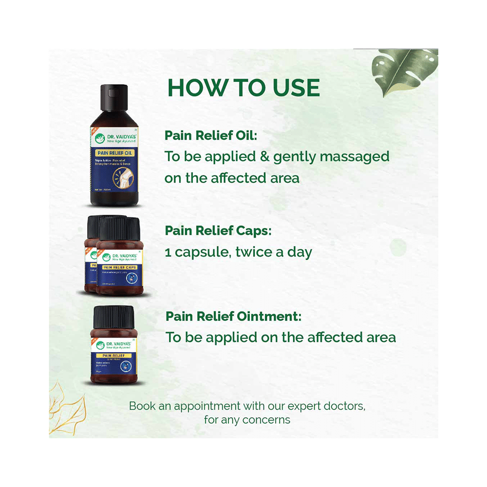 Dr. Vaidya's Combo Pack of 2 Bottles of Pain Relief Capsule (30 Each), Pain Relief Oil (100ml) and Pain Relief Ointment (50gm) - Image 8