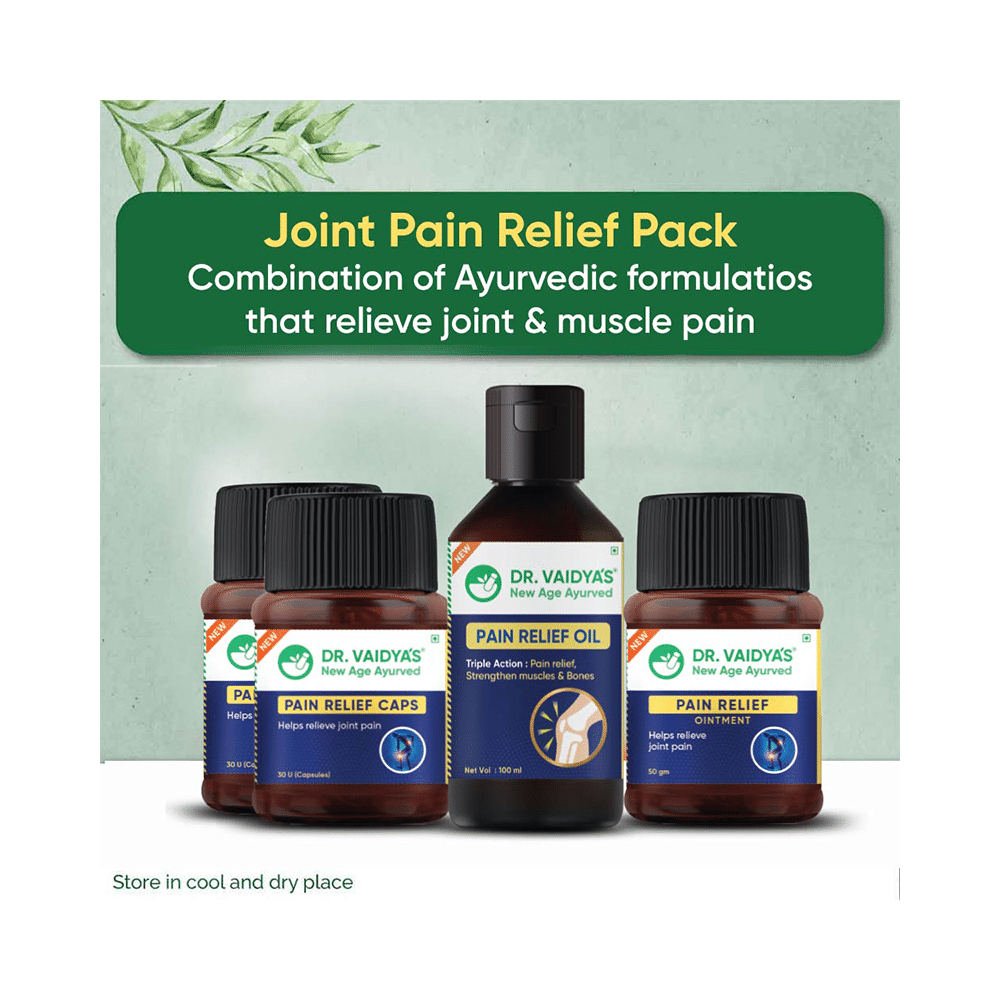 Dr. Vaidya's Combo Pack of 2 Bottles of Pain Relief Capsule (30 Each), Pain Relief Oil (100ml) and Pain Relief Ointment (50gm) - Image 3