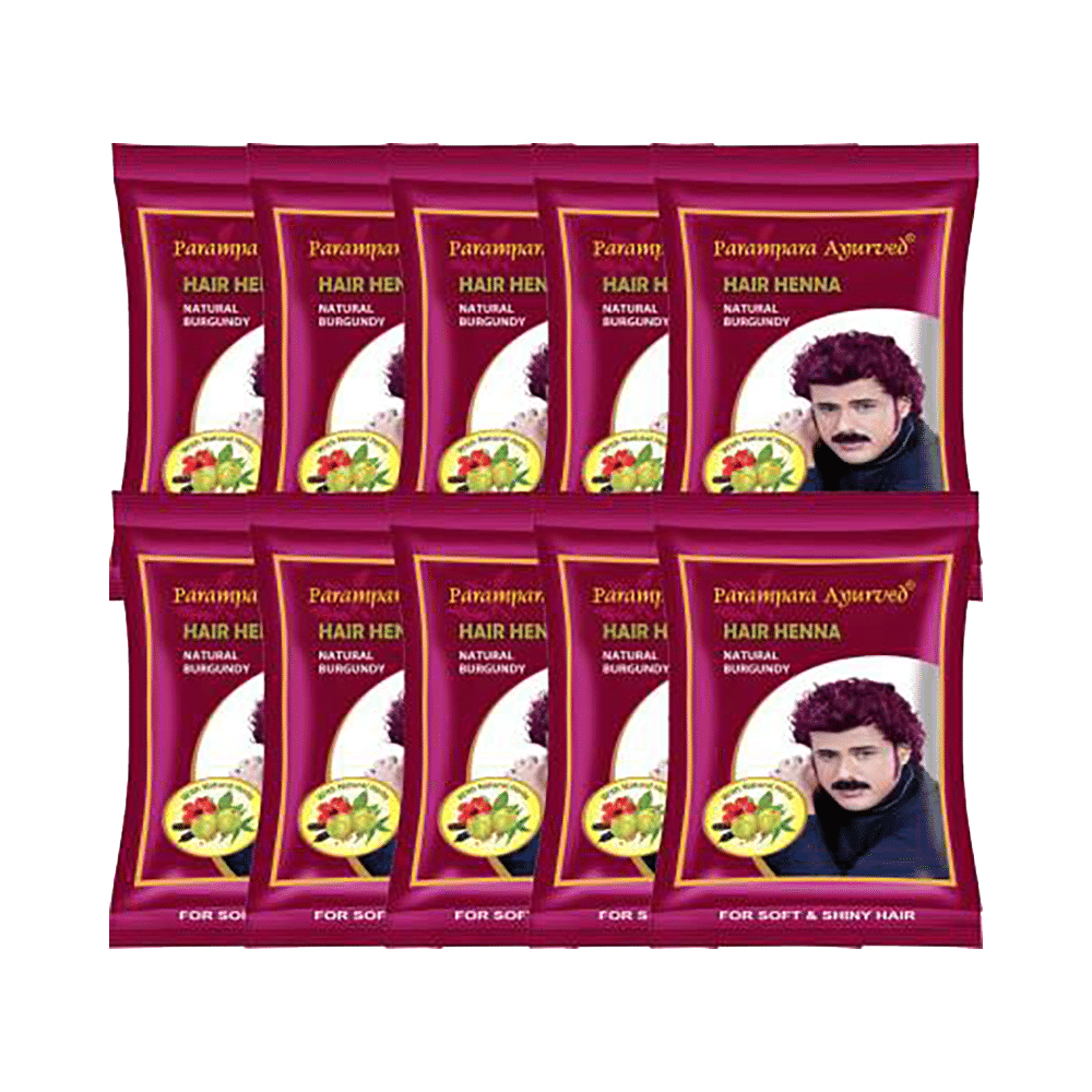 Parampara Ayurved Hair Henna (20gm Each) Natural Burgundy - Image 2