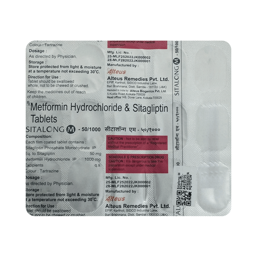 Sitalong M 50mg/1000mg Tablet - Image 1