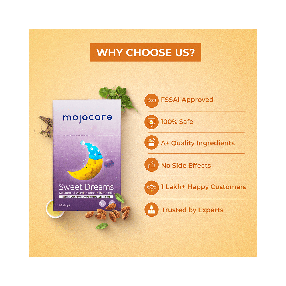 Mojocare Sweet Dreams Strip with Melatonin, Valerian Root & Chamomile - Image 7