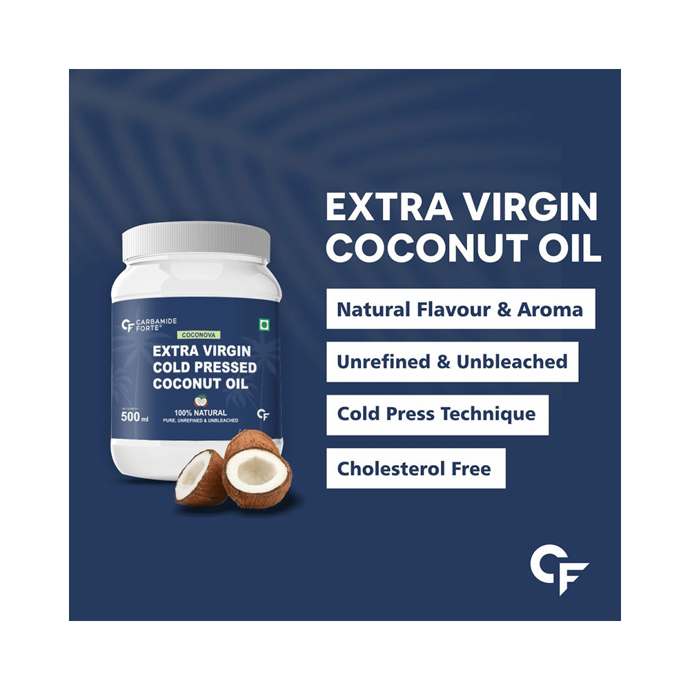 Carbamide Forte 100% Pure Extra Virgin Cold Pressed Coconut Oil - Image 3
