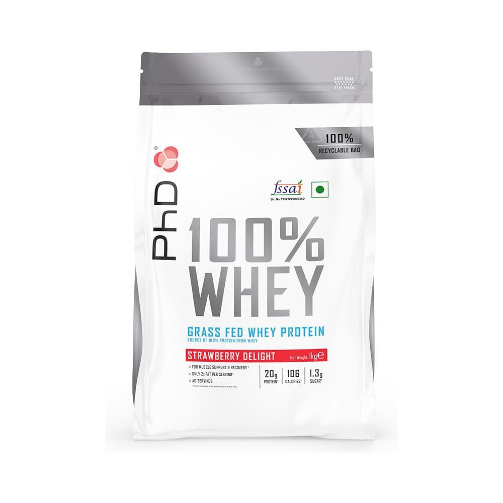 PHD 100% Grass Fed Whey Protein Powder Strawberry Delight