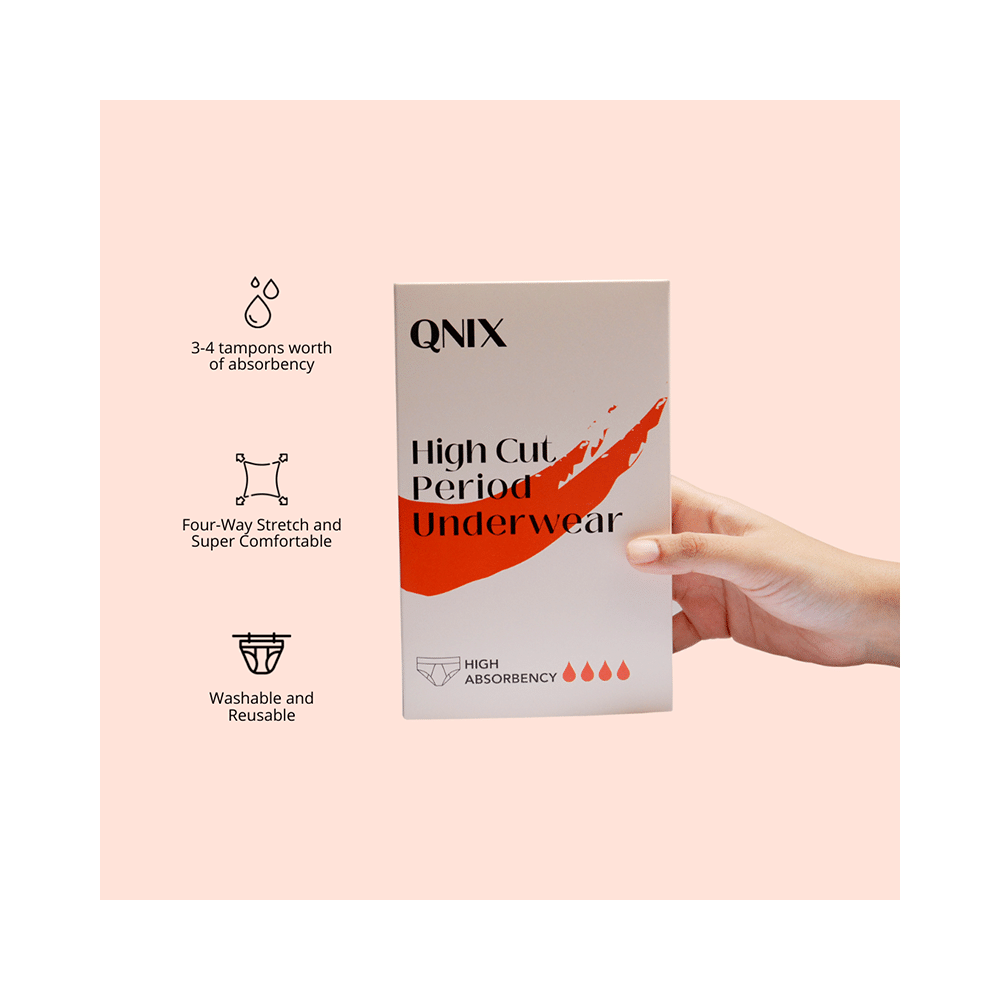 QNIX High Cut Period Underwear Black XL - Image 4