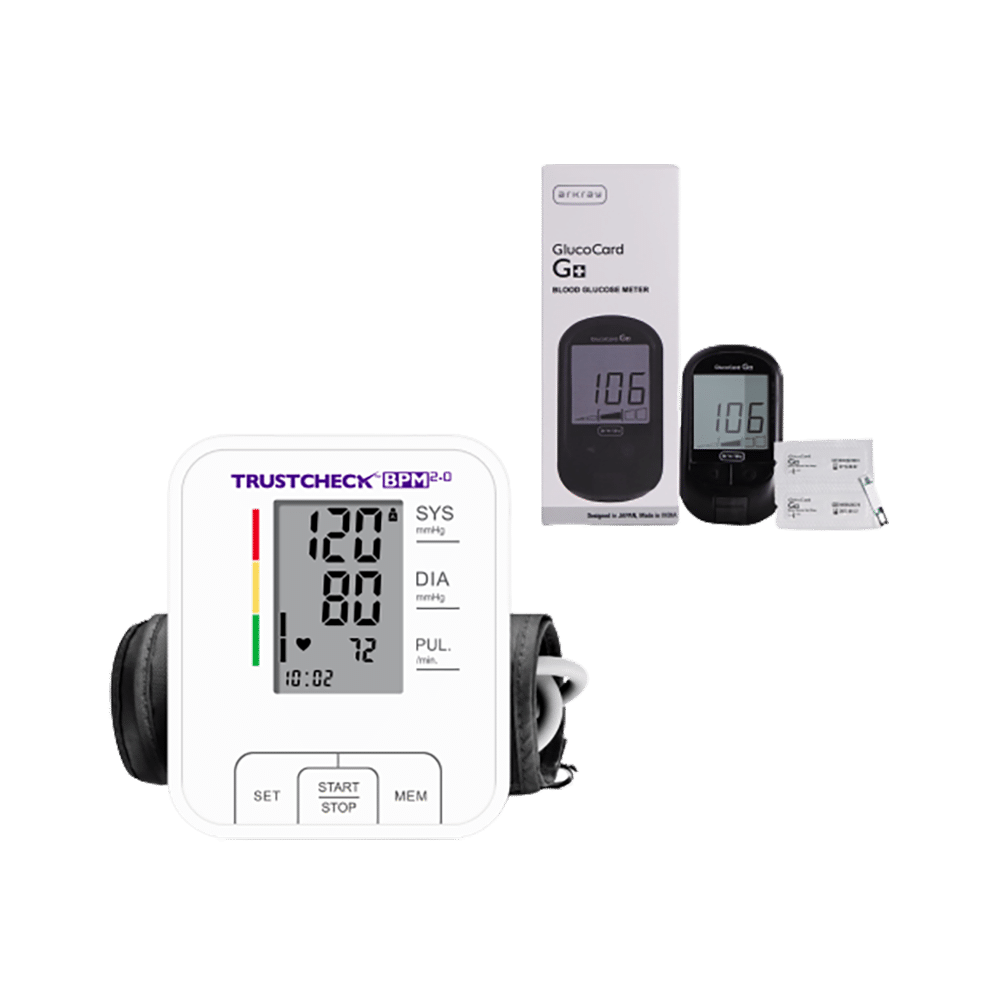 Arkray A90046G+ Combo Pack of Trustcheck BPM 2.0 & Glucocard G+ Kit White