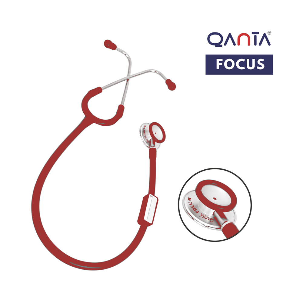 Qanta QA-1010 Stethoscope Focus With Aluminium Anodized Chest Piece Red - Image 2