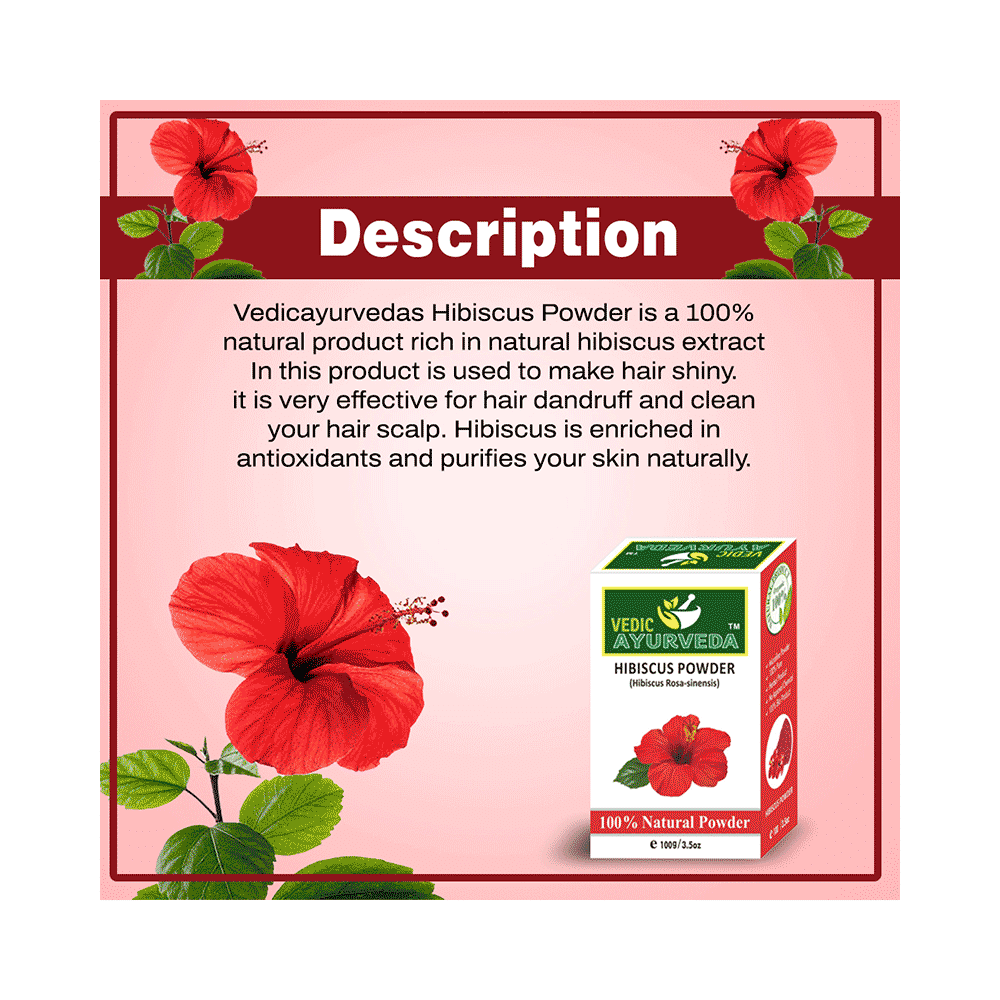 Vedic Ayurveda Hibiscus Powder (100gm Each) - Image 4