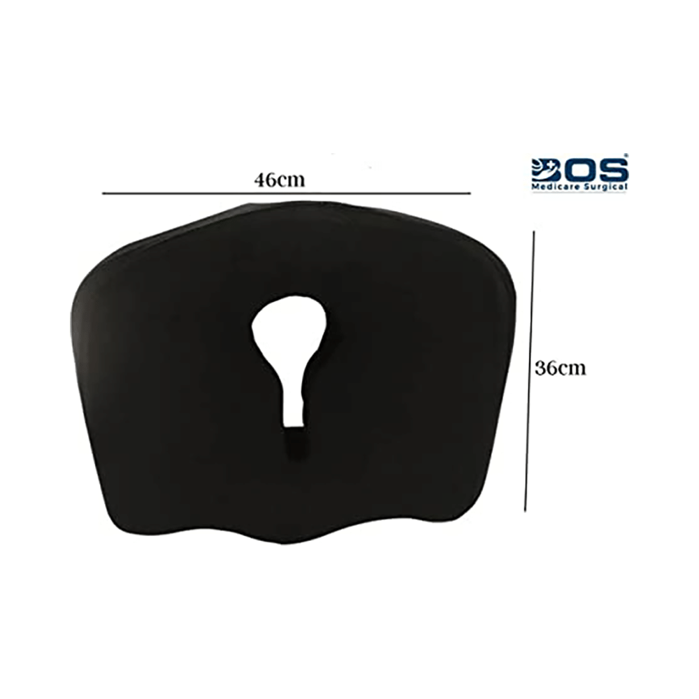Bos Medicare Surgical Coccyx Key Hole Orthopedic Seat Cushion Black - Image 2