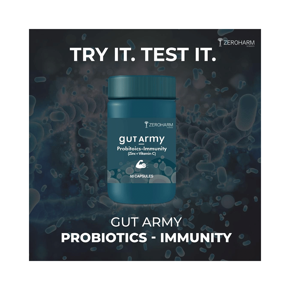 Zeroharm Sciences Gut Army Probiotics-Immunity Vegetable Capsule Capsule - Image 12