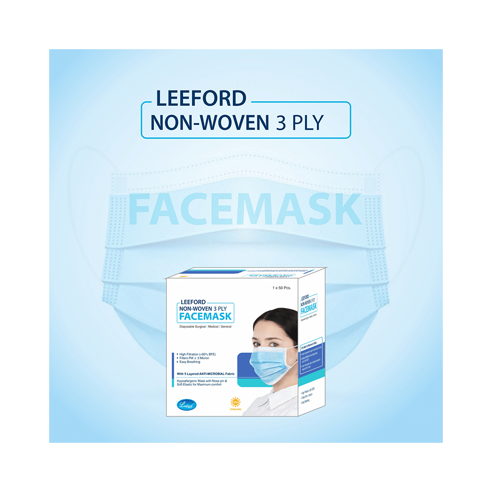 Leeford Non-Woven 3 Ply Facemask with 5 Layered Anti-Microbial Fabric - Image 5