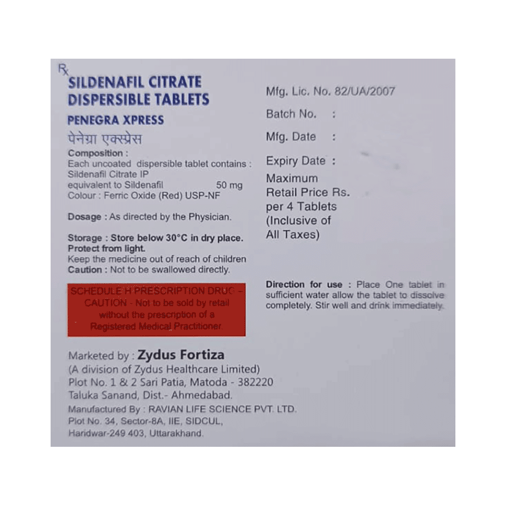 Penegra Xpress 50mg Tablet - Image 2