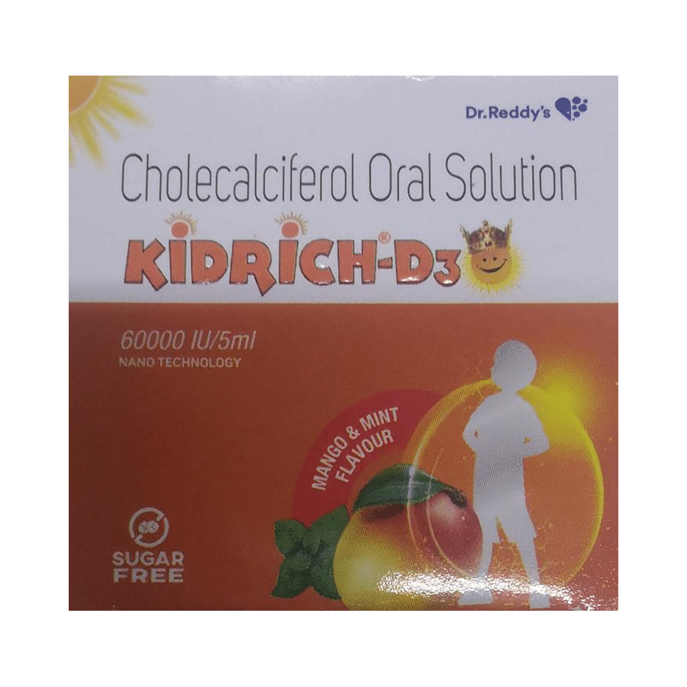Kidrich-D3 Oral Solution Mango & Mint Sugar Free - Image 1