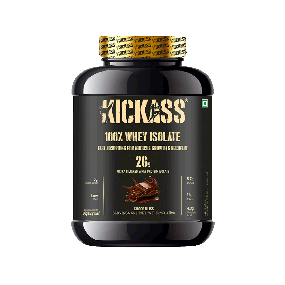 Kickass 100% Whey Isolate Fast Absorbing for Muscle Growth & Recovery Powder Choco Bliss - Image 1
