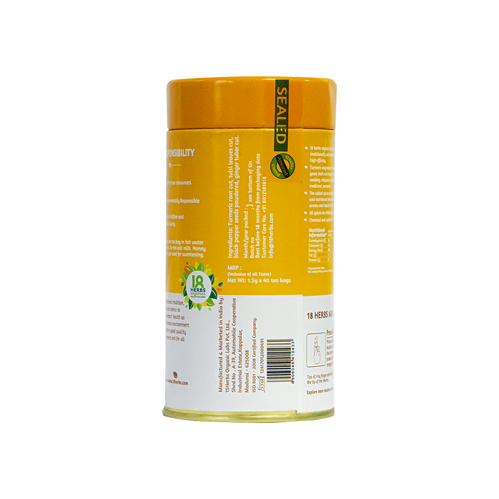 18 Herbs Organics Indian Turmeric Tea Bag (1.5gm Each) - Image 3